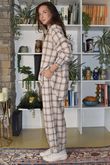 Patrick Plaid Brushed Cotton Demi Bloom Pant Mocha Blush